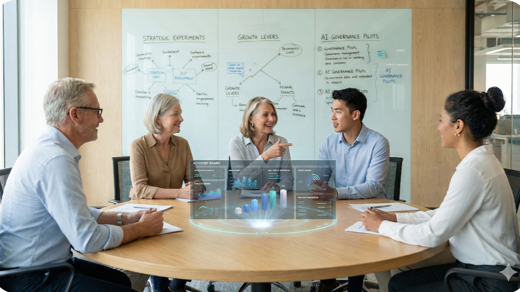 Board members discussing Advisory Board Trends 2026